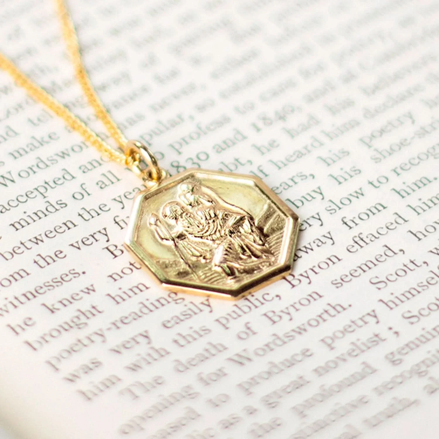 Engravable St Christopher Necklace Solid Gold - Image 7
