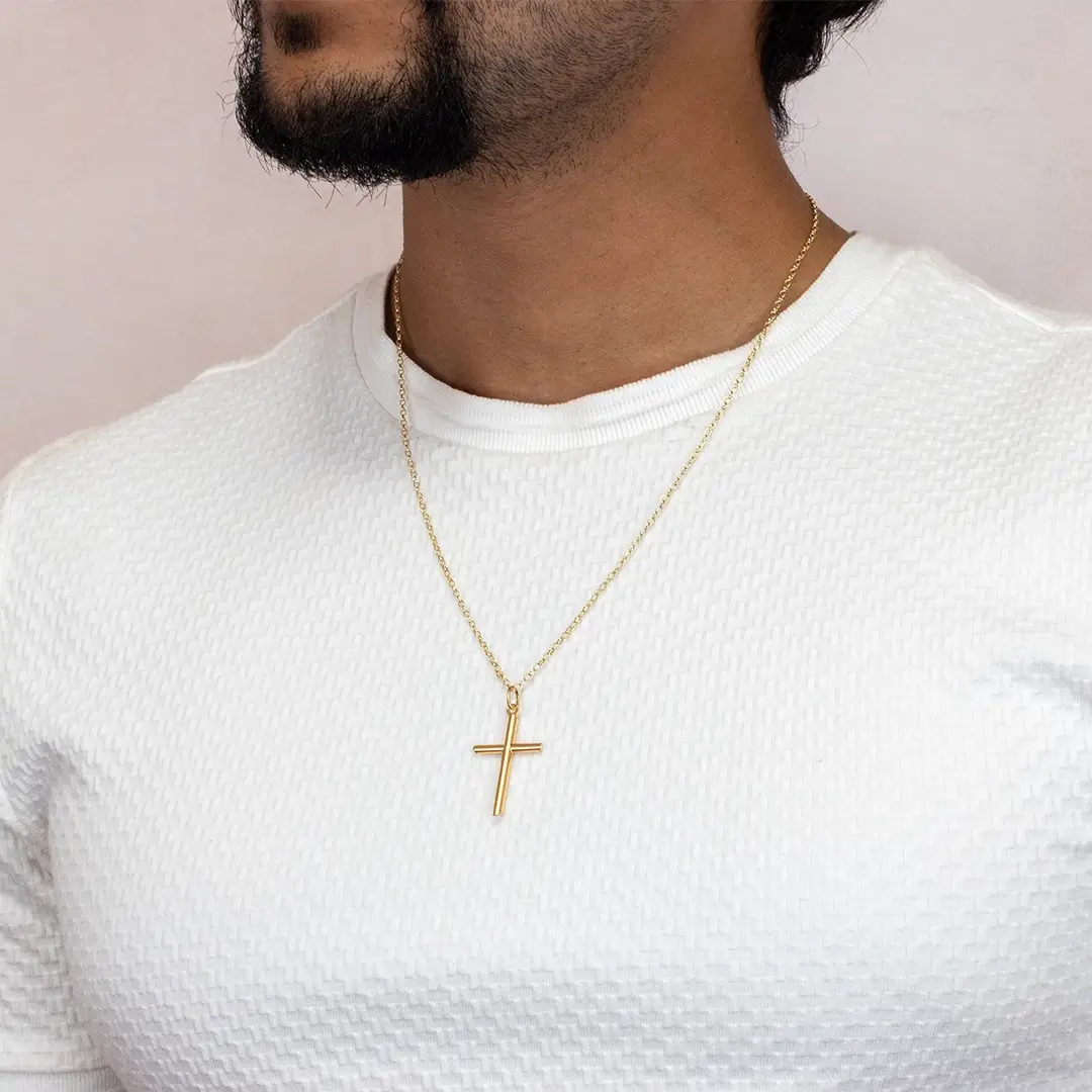 Men's 9ct Solid Gold Cross Necklace - Image 4