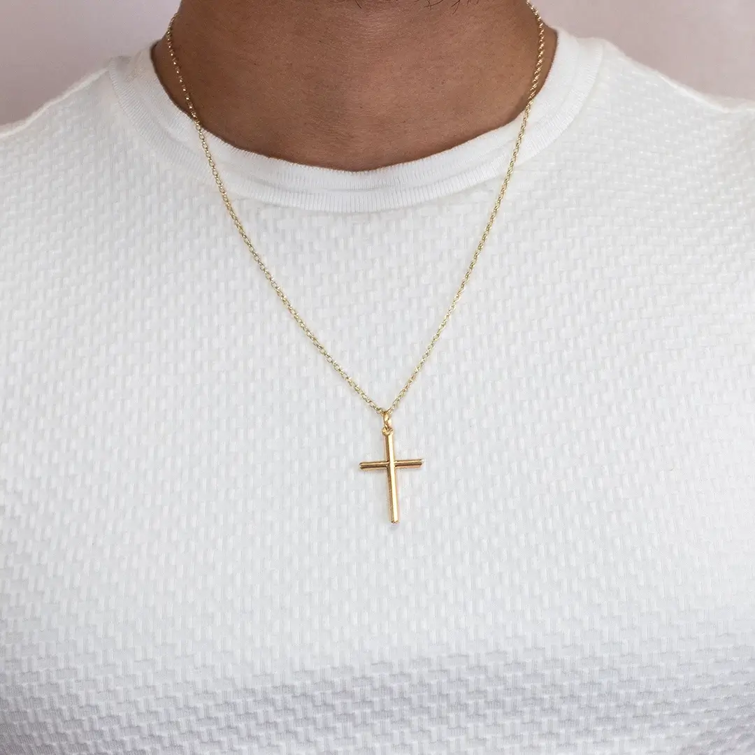 Men's 9ct Solid Gold Cross Necklace - Image 6