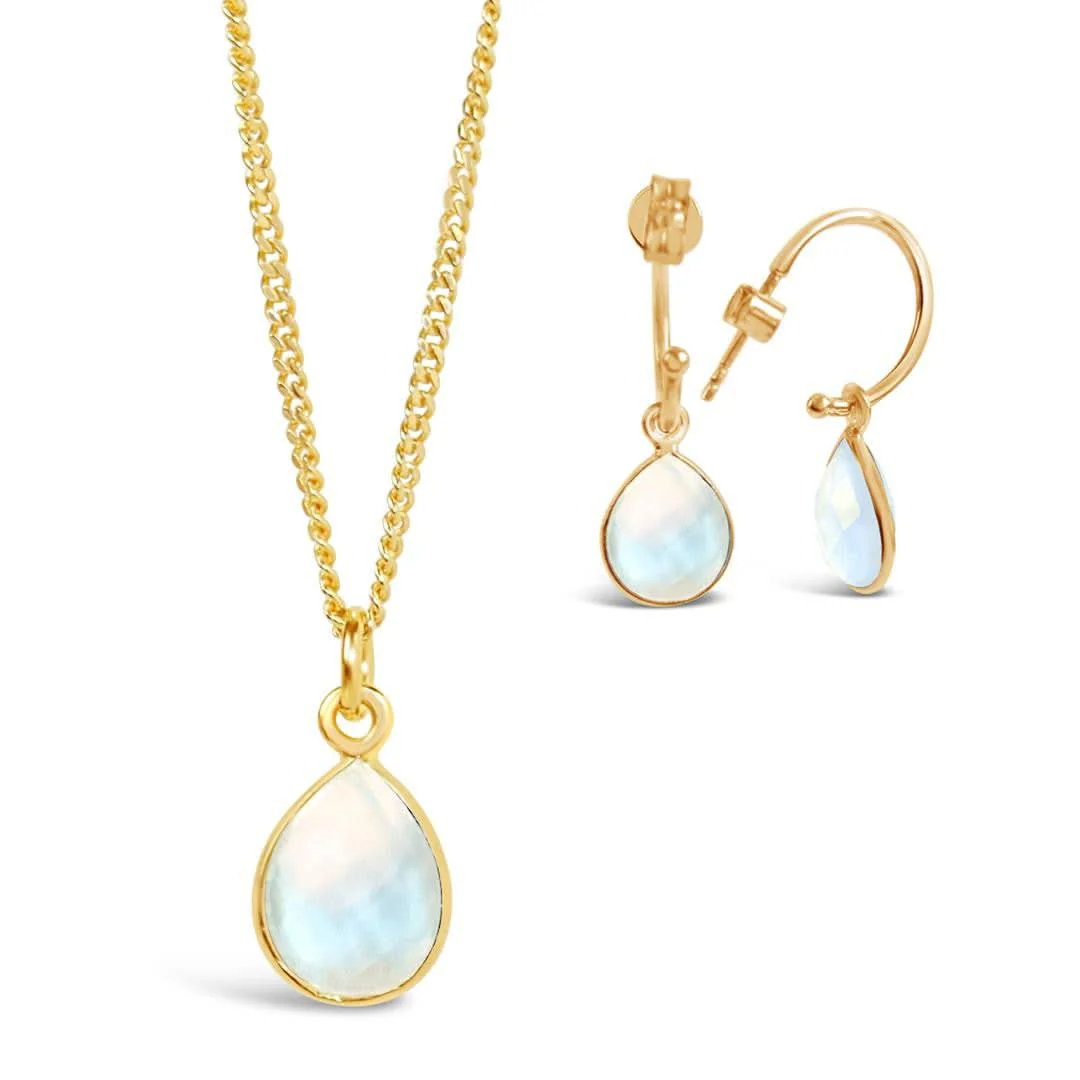 Moonstone Charm Necklace in Gold | June Birthstone - Image 3