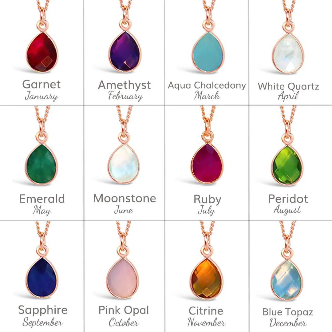 Moonstone Charm Necklace in Rose Gold | June Birthstone - Image 10