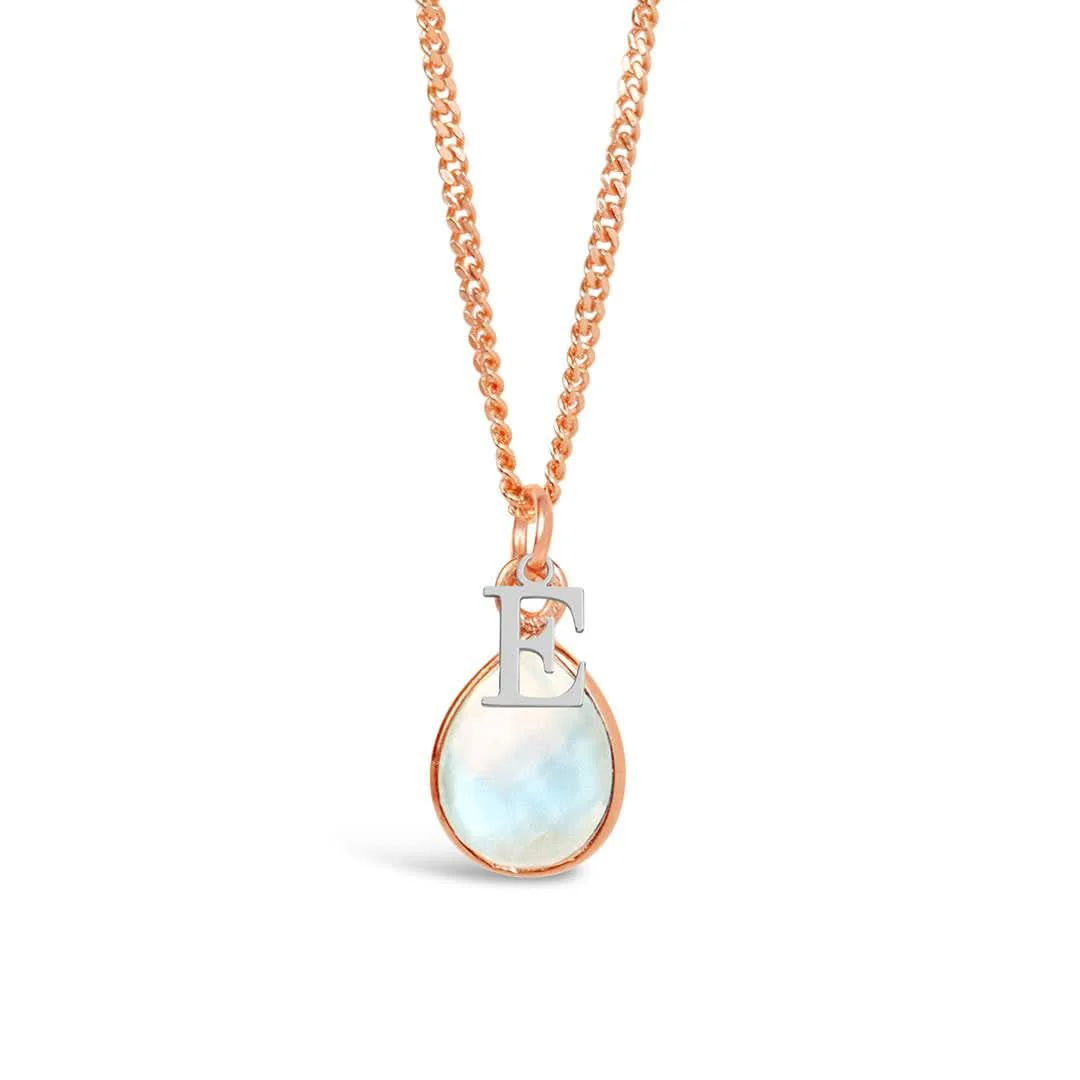 Moonstone Charm Necklace in Rose Gold | June Birthstone - Image 5