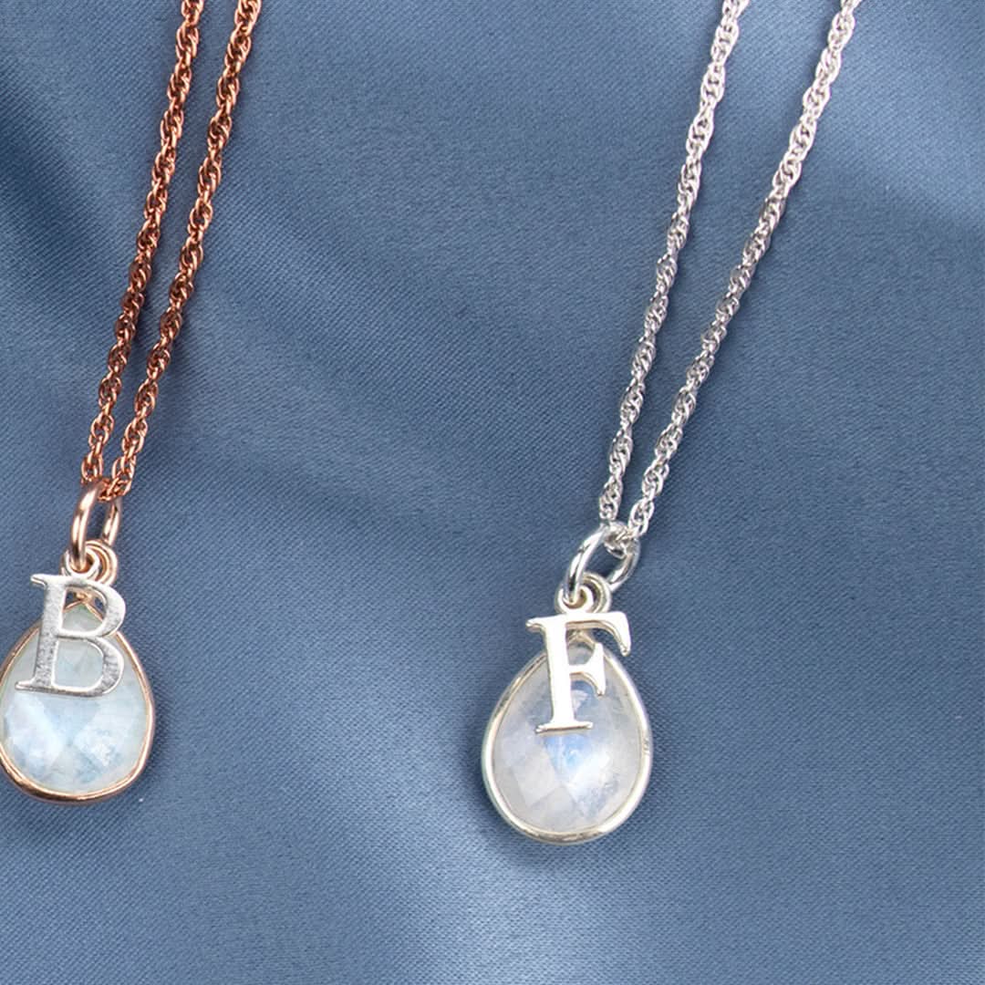Moonstone Charm Necklace in Silver | June Birthstone - Image 3