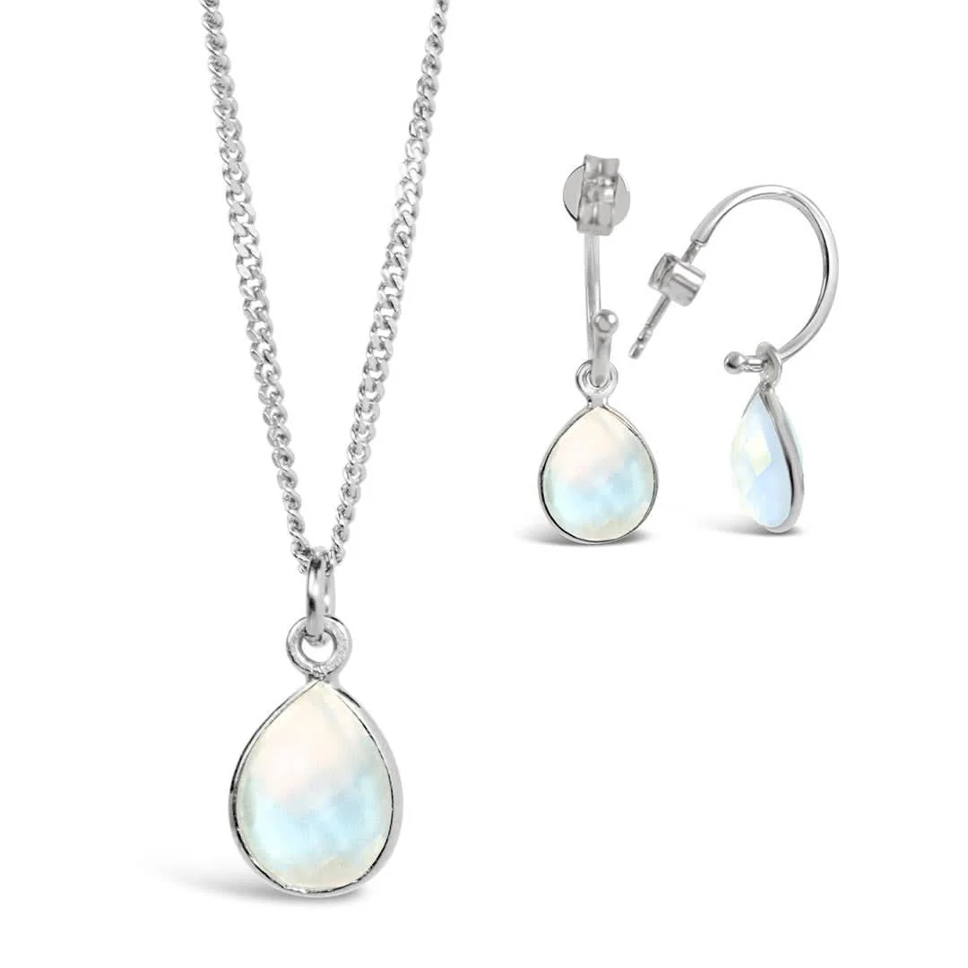 Moonstone Charm Necklace in Silver | June Birthstone - Image 4