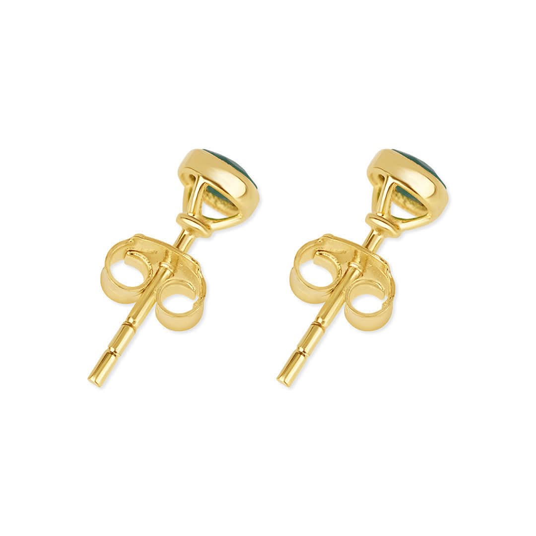 Moonstone Mini Stud Earrings | Gold - June - Image 5