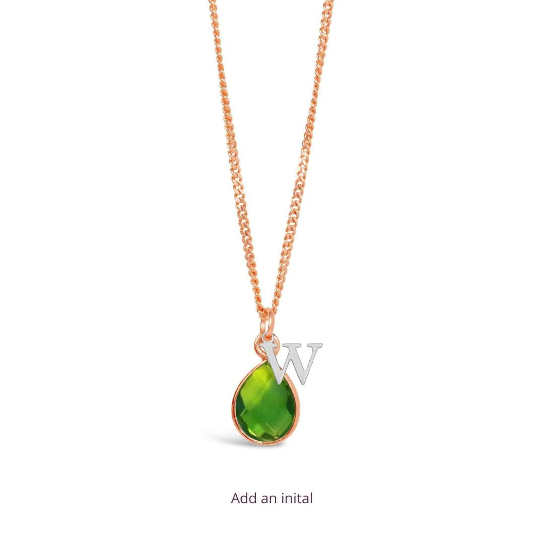 Peridot Charm Necklace in Rose Gold | August Birthstone - Image 5