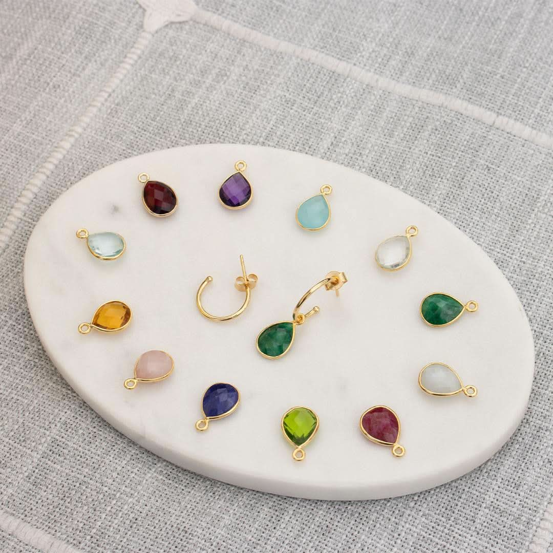 Peridot Drop Hoop Earrings in Rose Gold | August Birthstone Earrings - Image 7
