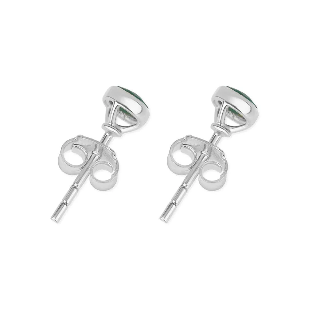 Peridot Mini Stud Earrings | Silver - August - Image 5