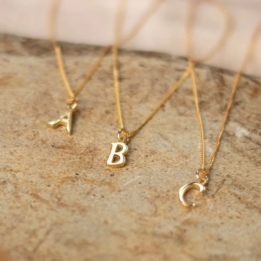 Handcrafted 9ct Gold Personalised Initial Necklace - Image 10