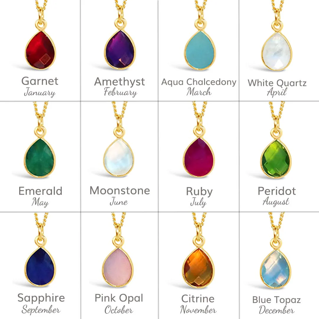 Pink Opal Charm Necklace | Gold - October - Image 11