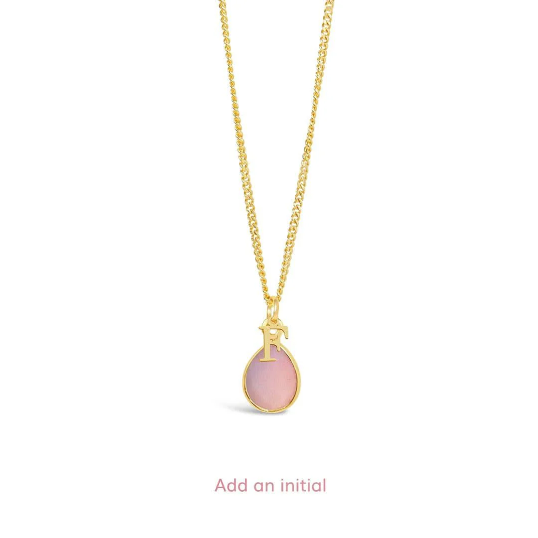 Pink Opal Charm Necklace | Gold - October - Image 7