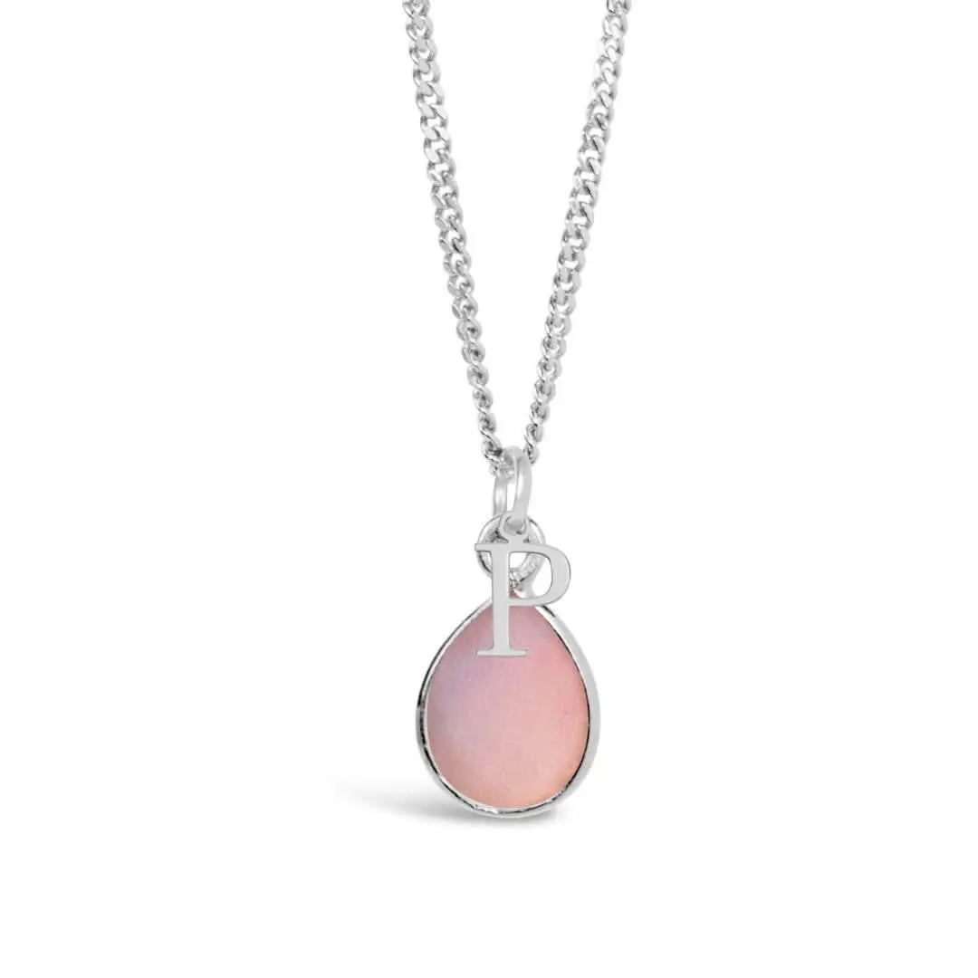 Pink Opal Charm Necklace | Silver | October - Image 5