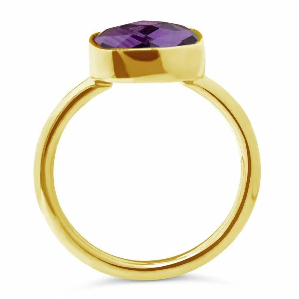 Purple Amethyst Cocktail Ring | Gold - Image 4