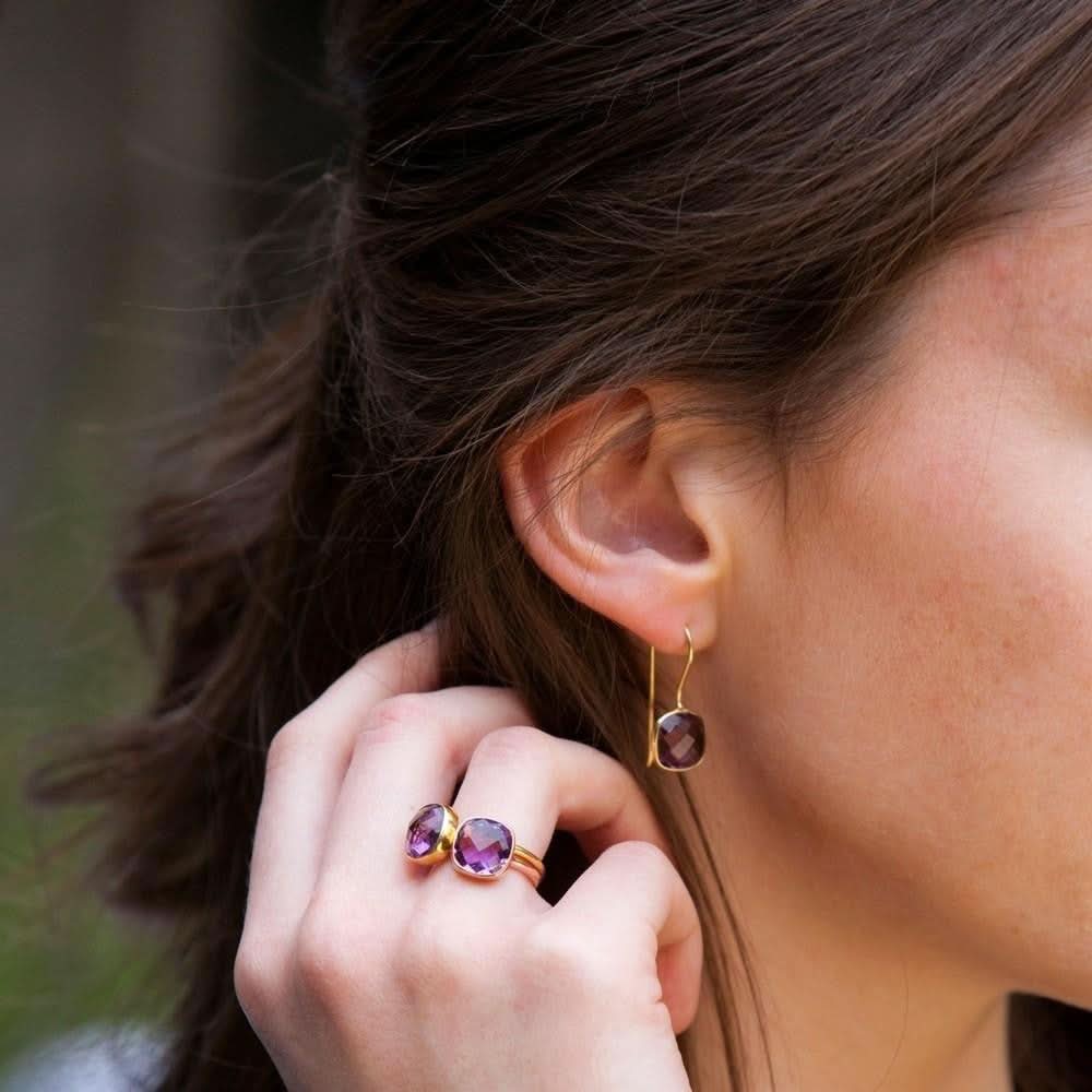 Purple Amethyst Cocktail Ring | Gold - Image 5