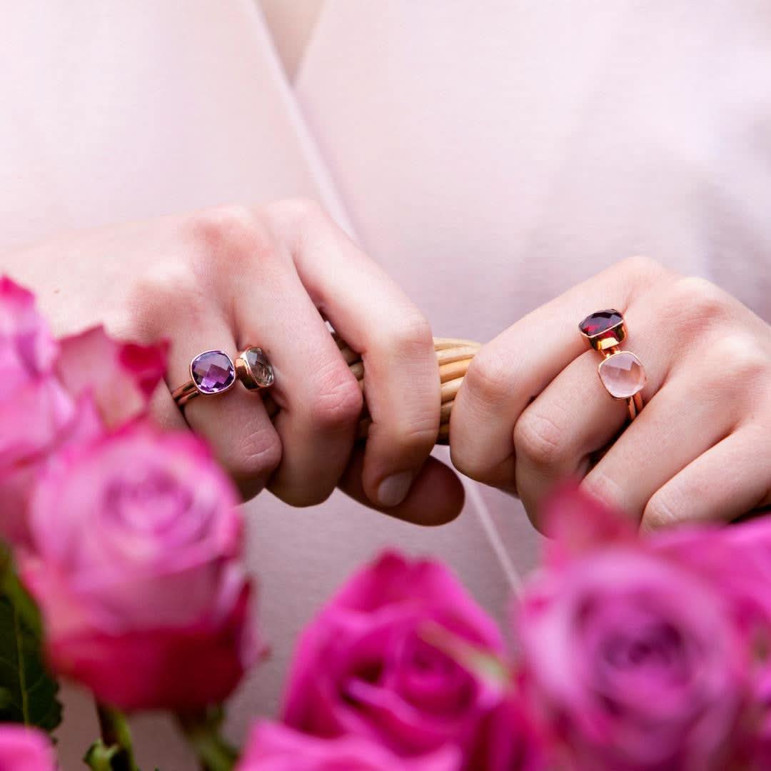 Purple Amethyst Cocktail Ring | Rose Gold - Image 6