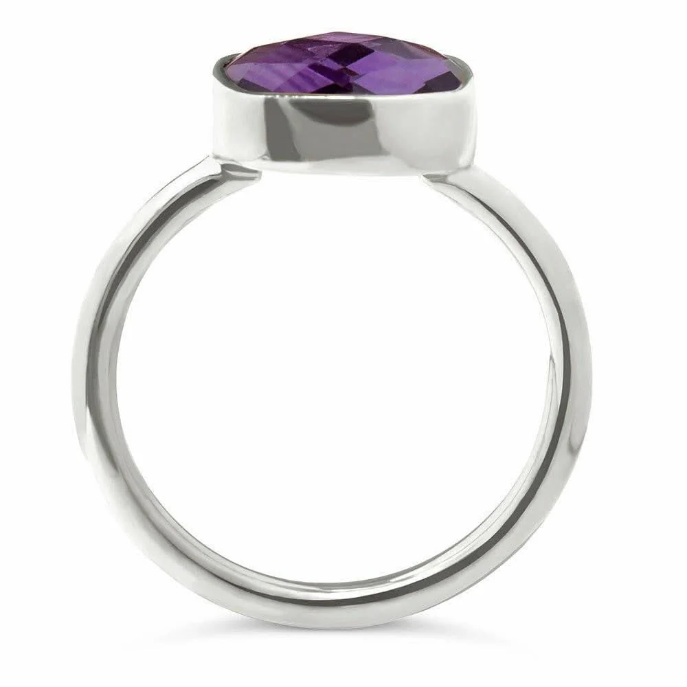 Purple Amethyst Cocktail Ring | Silver - Image 3