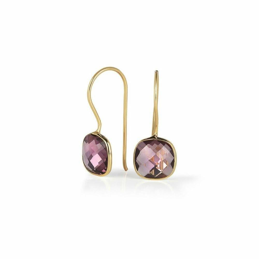 Purple Amethyst Earrings | Gold - Image 3