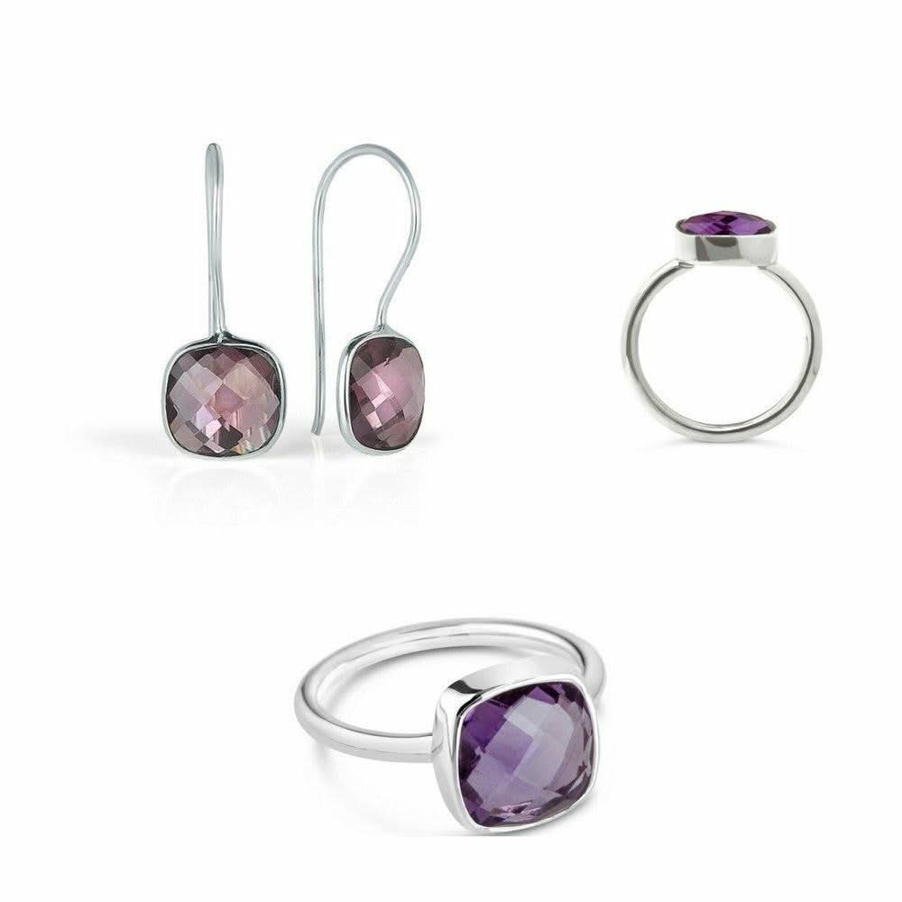 Purple Amethyst Earrings | Silver - Image 4