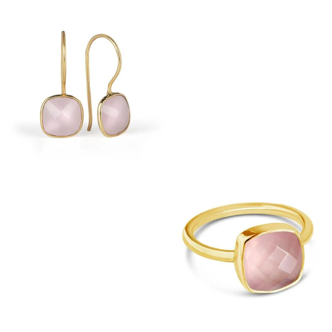 Rose Quartz Cocktail Ring | Gold - Image 4