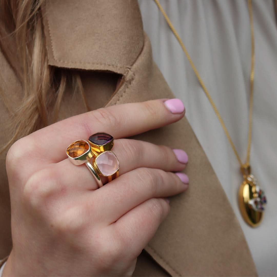 Rose Quartz Cocktail Ring | Silver - Image 6