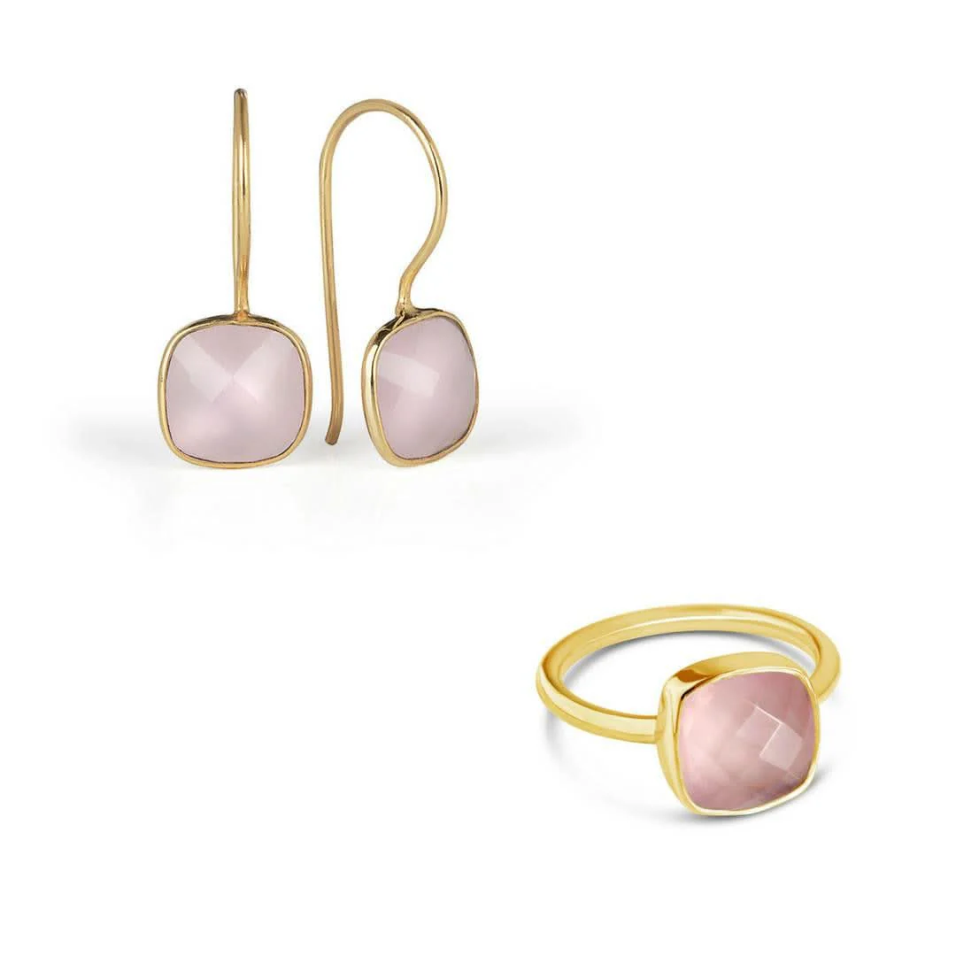 Rose Quartz Earrings | Rose Gold - Image 4