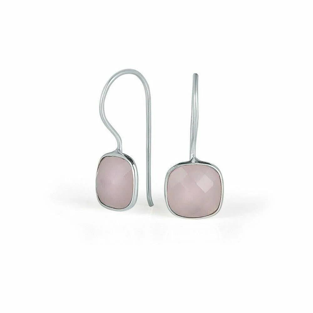 Rose Quartz Earrings | Silver - Image 3