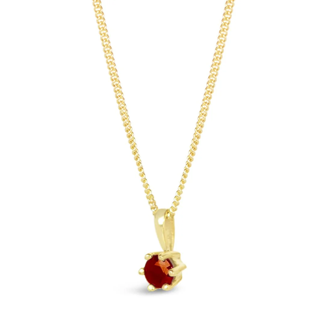 Dainty Ruby Charm Necklace in Gold - Image 3