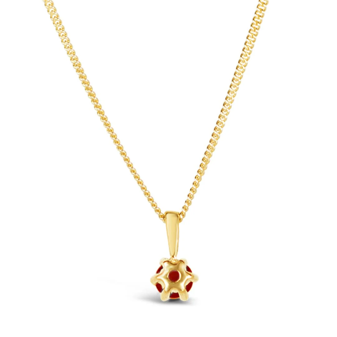 Dainty Ruby Charm Necklace in Gold - Image 4