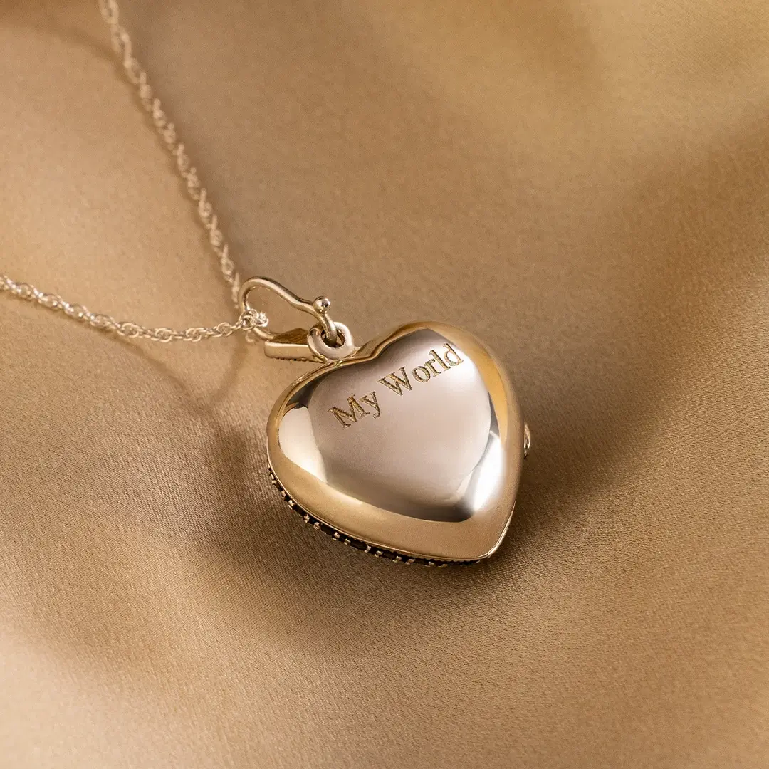 Garnet Vintage Heart Locket | Silver - Image 8