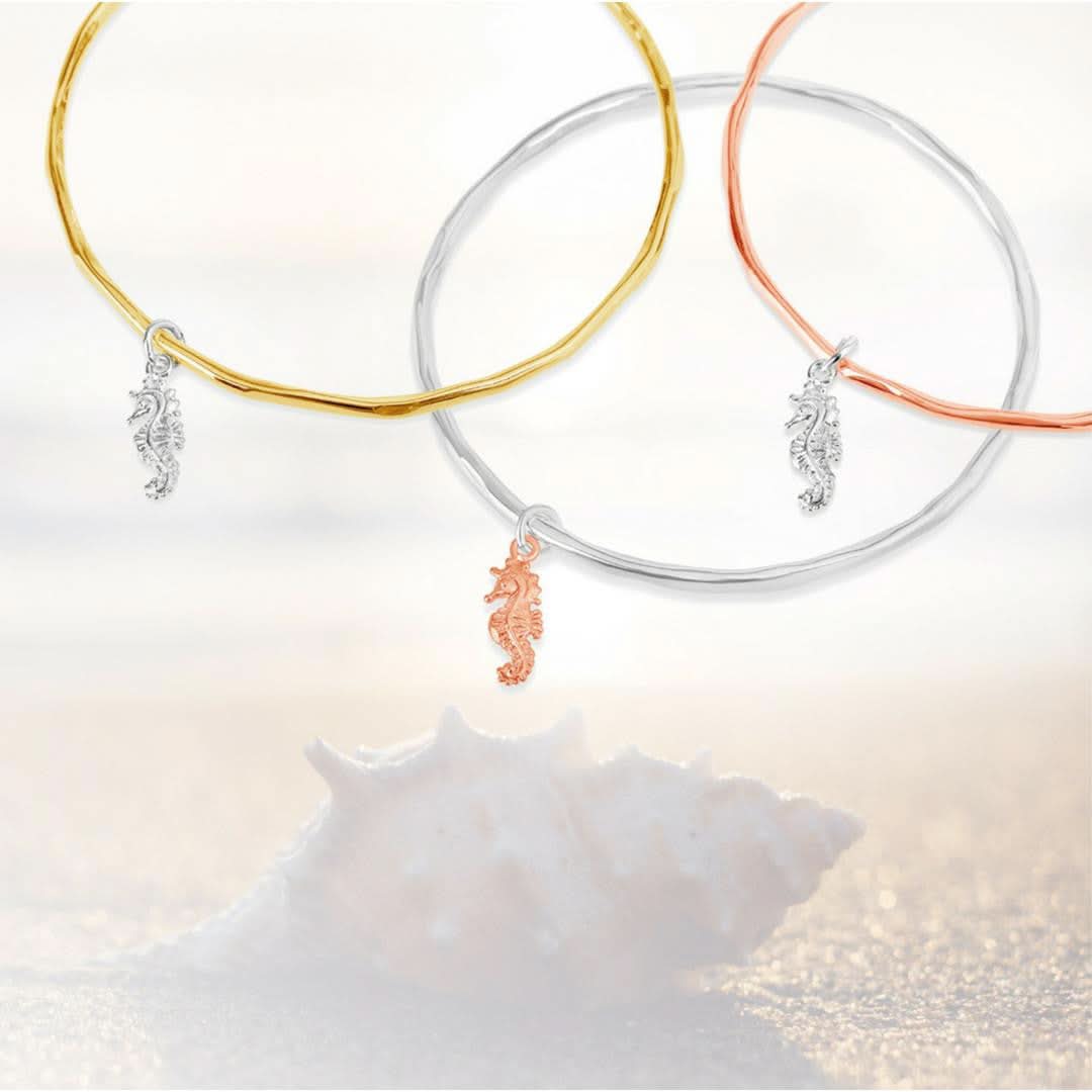 Seahorse Bangle | Rose Gold - Silver - Image 3