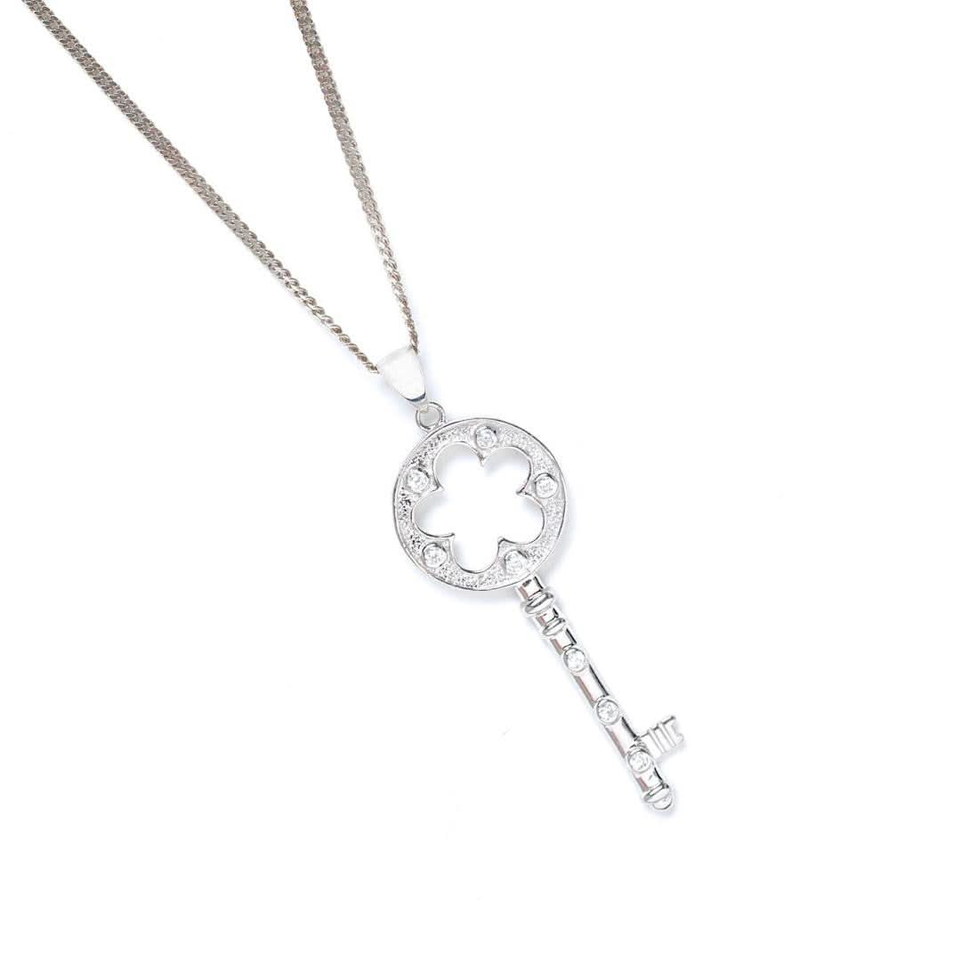 Silver Daisy Key Pendant - Image 3