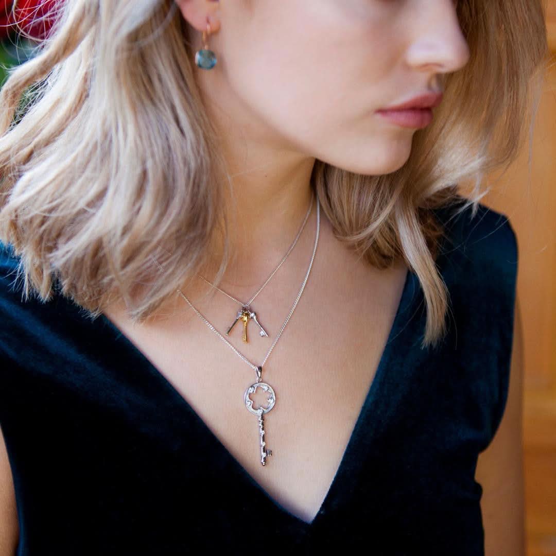 Silver Daisy Key Pendant - Image 4