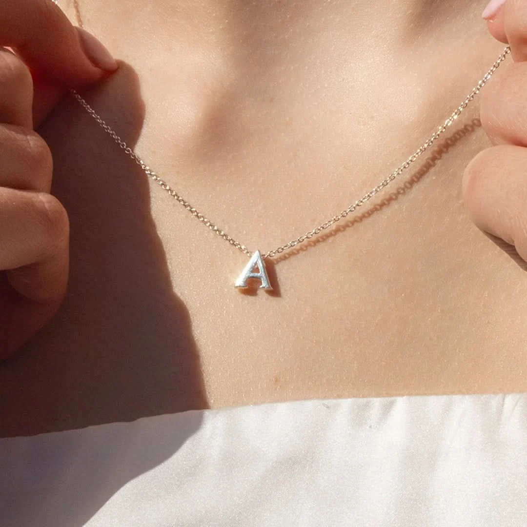 Silver Initial Necklace - A to Z - Image 3