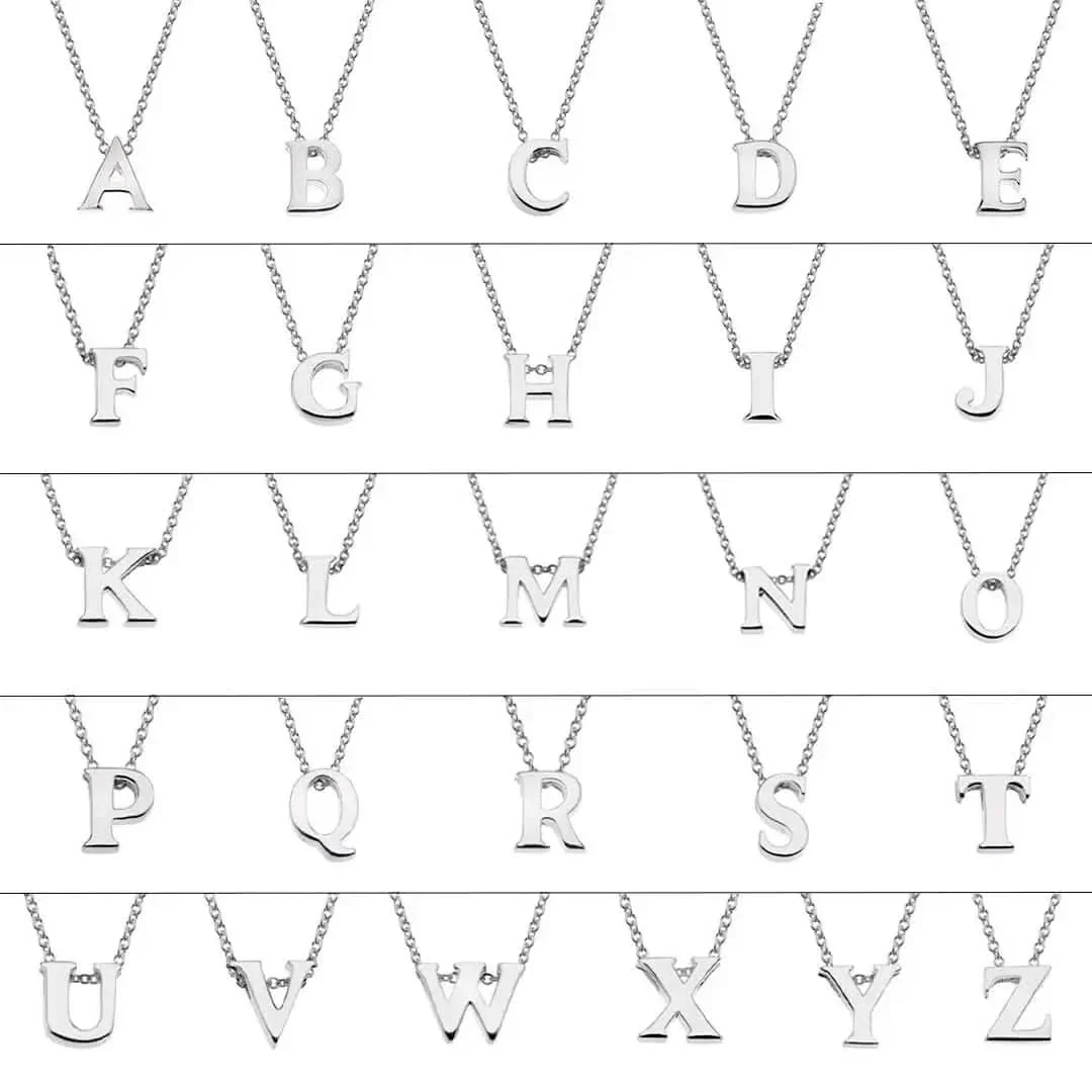 Silver Initial Necklace - A to Z - Image 4