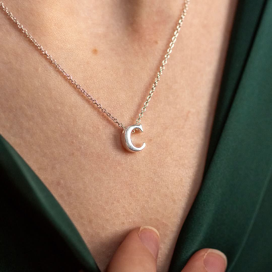 Silver Initial Necklace - A to Z - Image 5