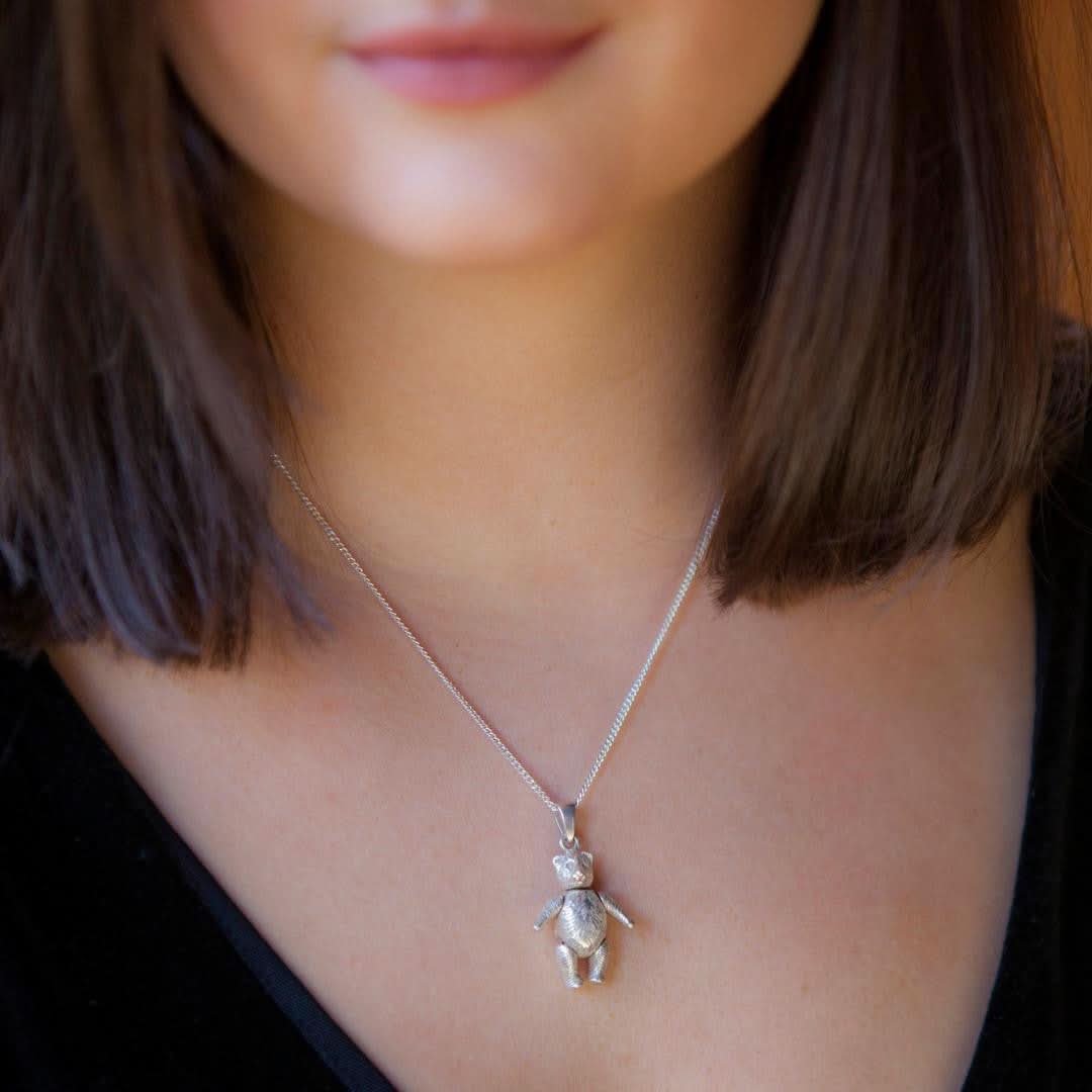 Silver Teddy Bear Necklace - Image 3