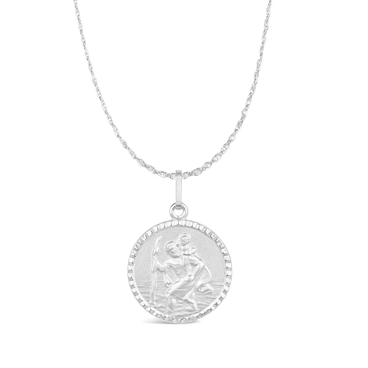 Men's Small St Christopher Necklace Solid Silver + Engraving - Image 5