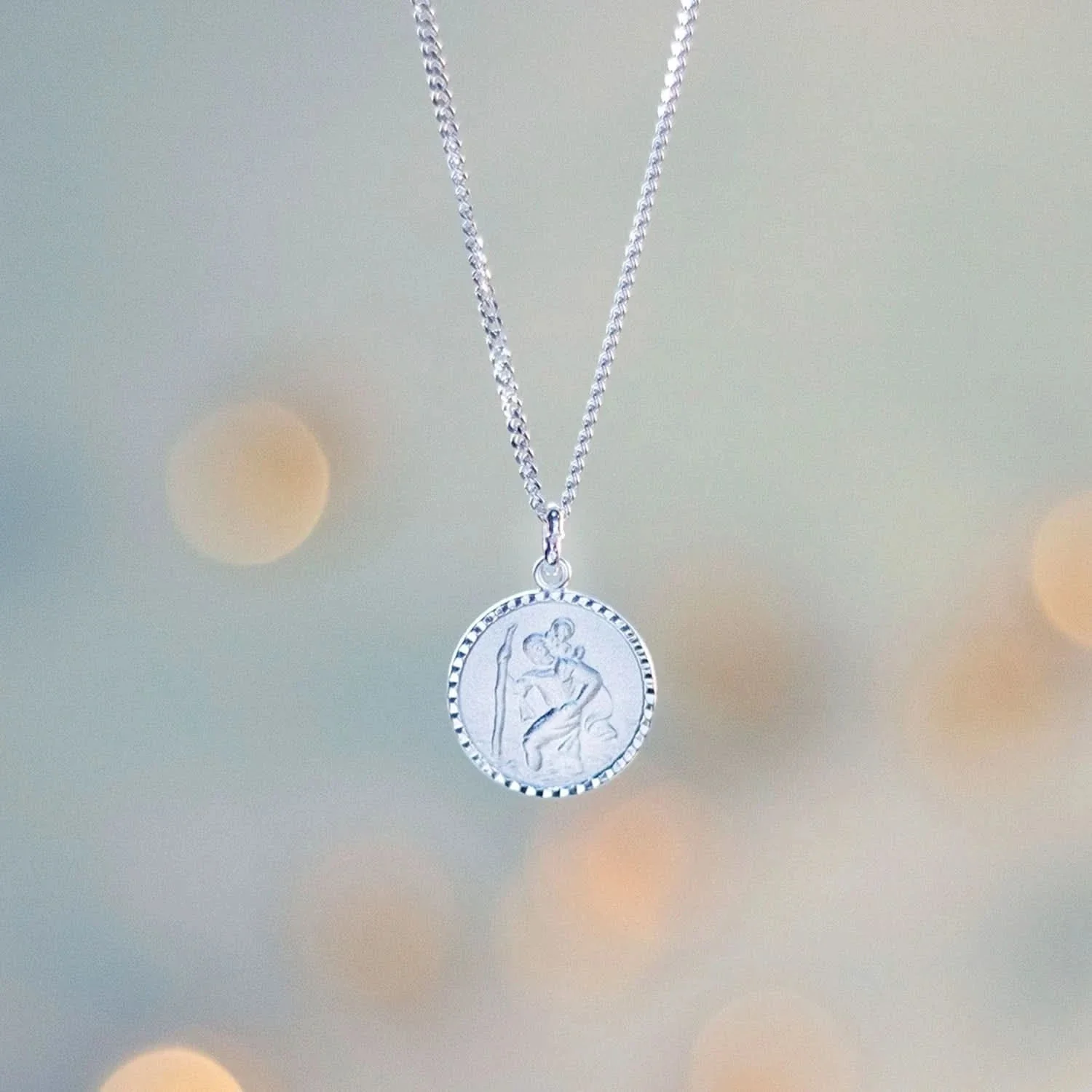 St Christopher Necklace Solid Silver + Engraving - Image 7