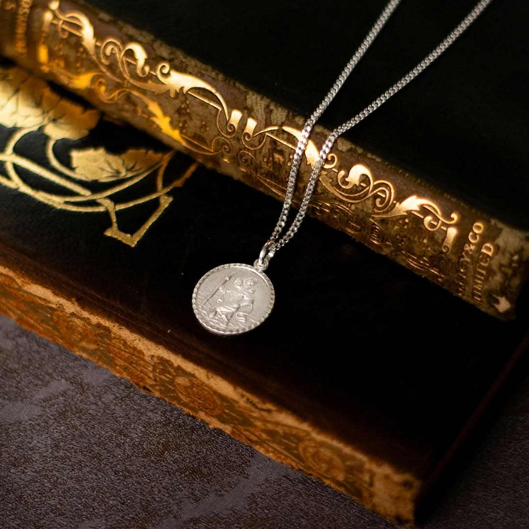 St Christopher Necklace Solid Silver + Engraving - Image 8
