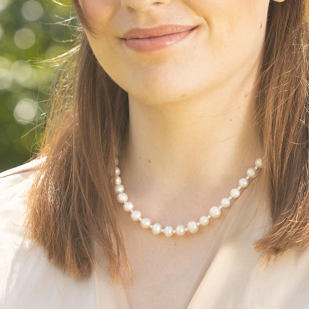 Sterling Pearl Necklace | Ivory - Image 4