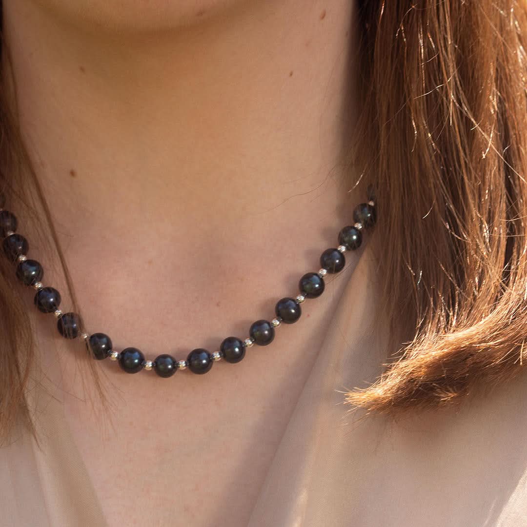 Sterling Pearl Necklace | Midnight - Image 3