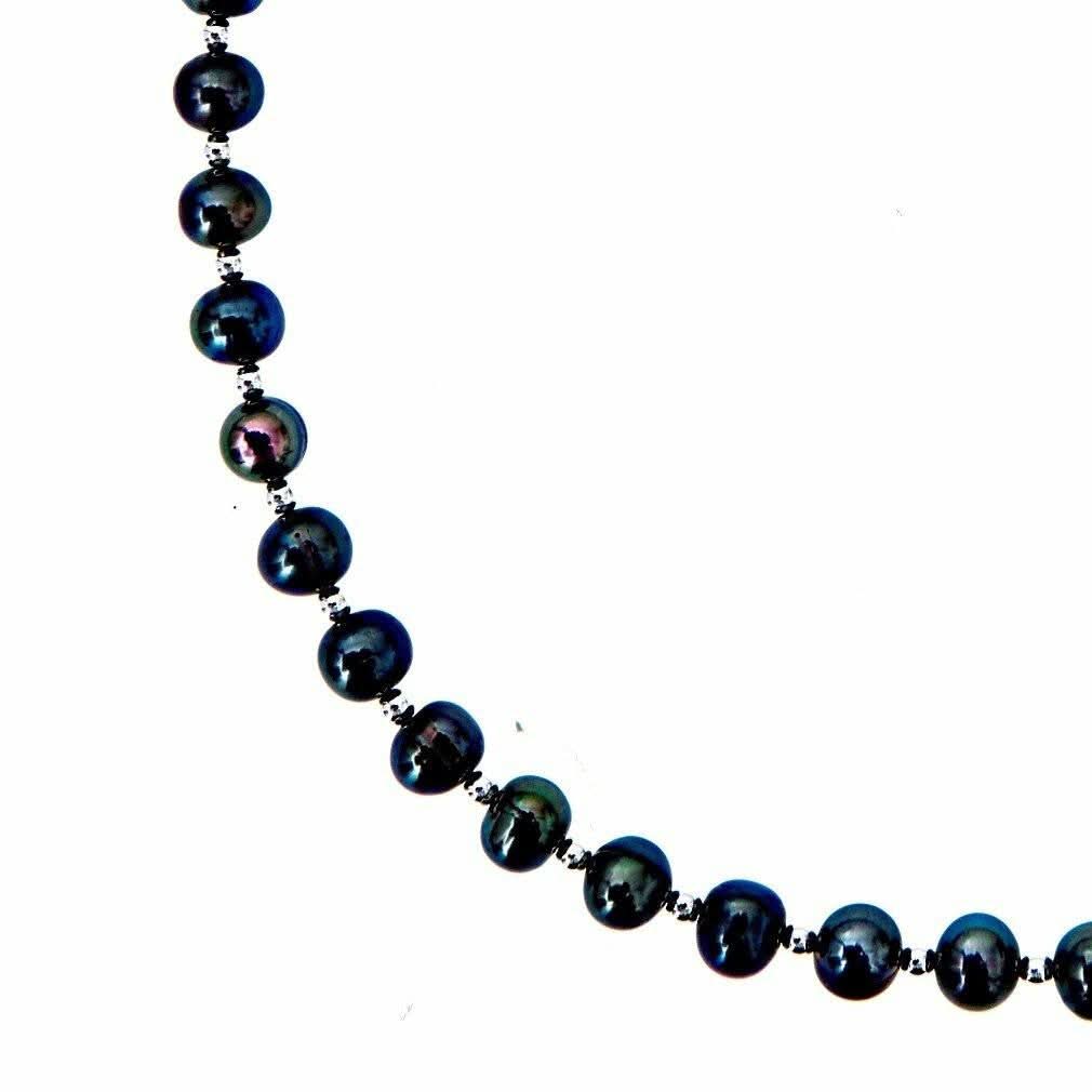 Sterling Pearl Necklace | Midnight - Image 4