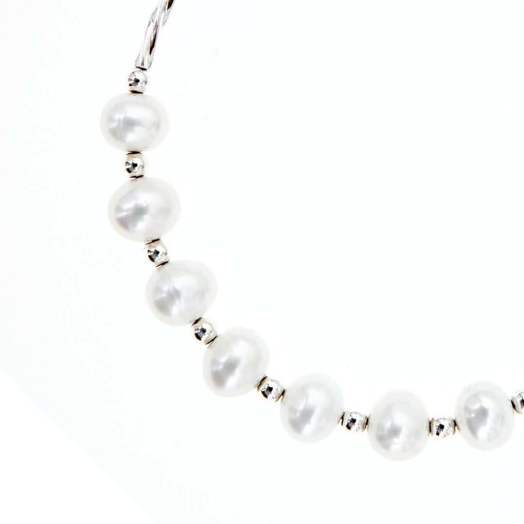 Twist Pearl Bracelet Ivory Pearls - Image 3