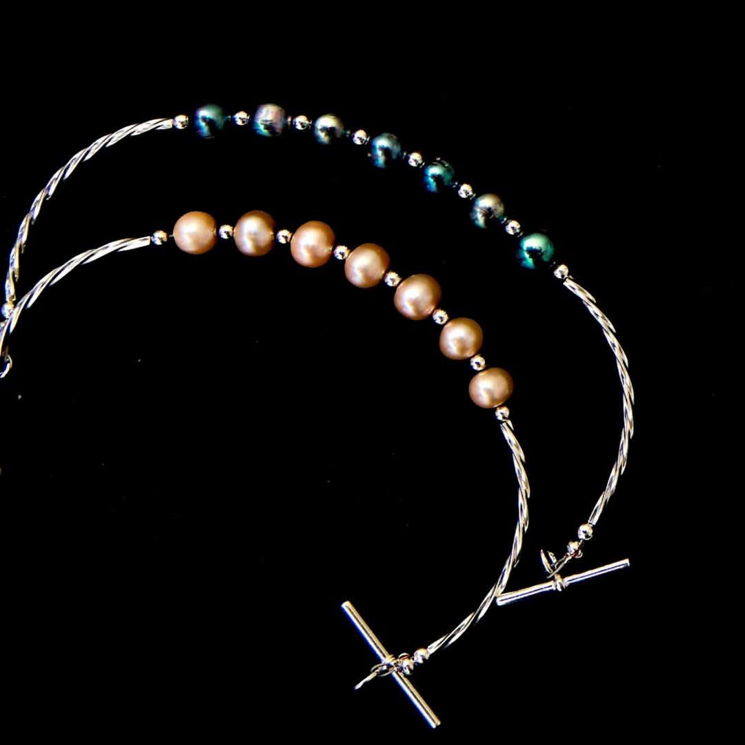 Twist Pearl Bracelet Midnight - Image 4