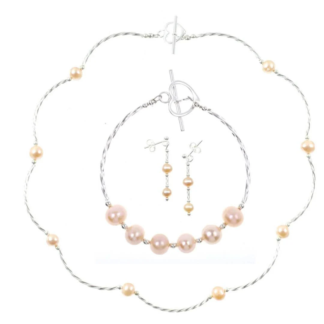Twist Pearl Necklace  Champagne Pearls - Image 4