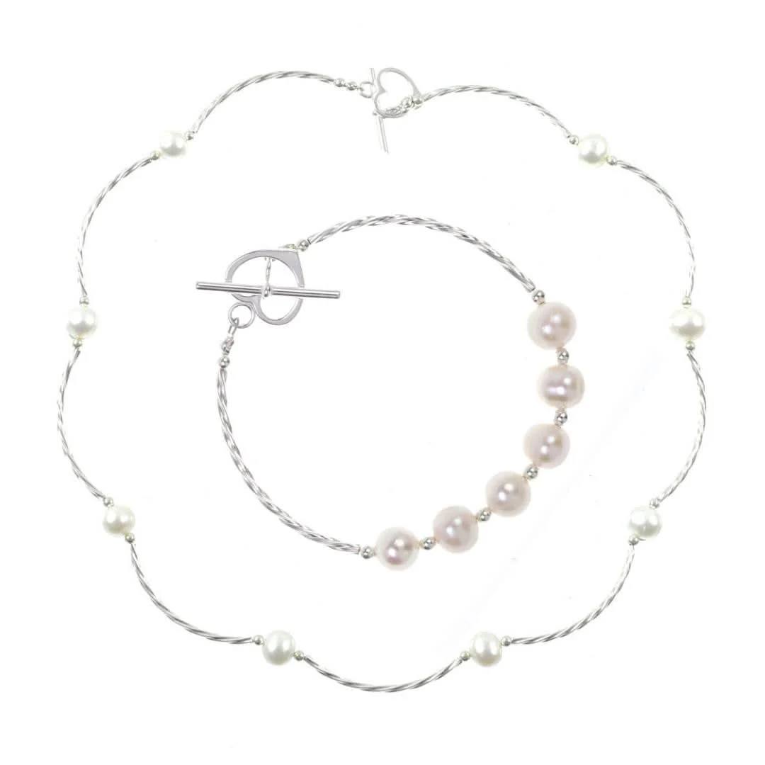 Twist Pearl Necklace Ivory Pearls - Image 3