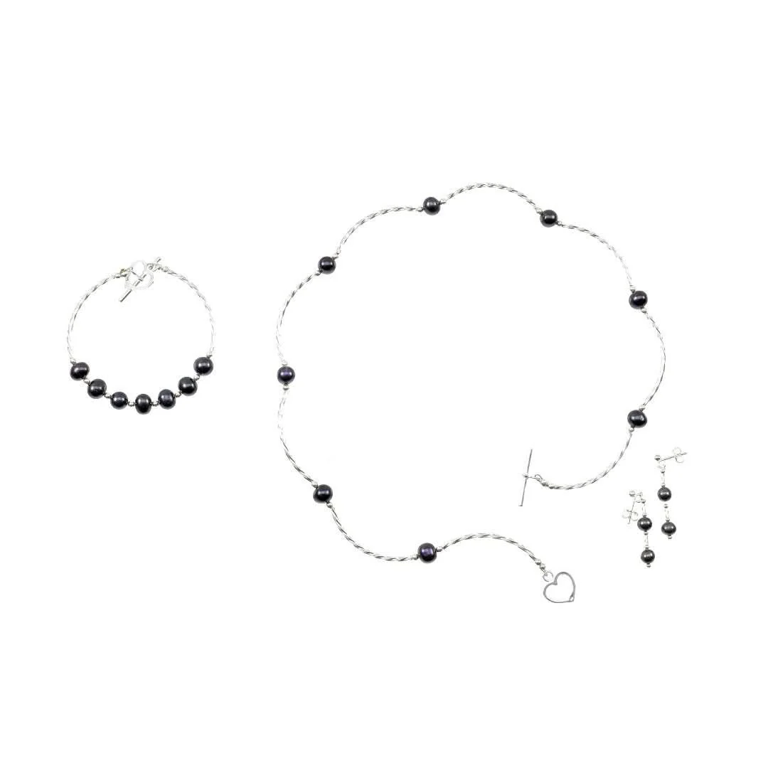Twist Pearl Necklace | Midnight - Image 3